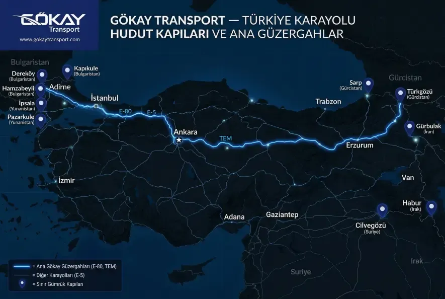 Türkiye karayolu sınır kapıları ve gümrük geçiş noktaları haritası